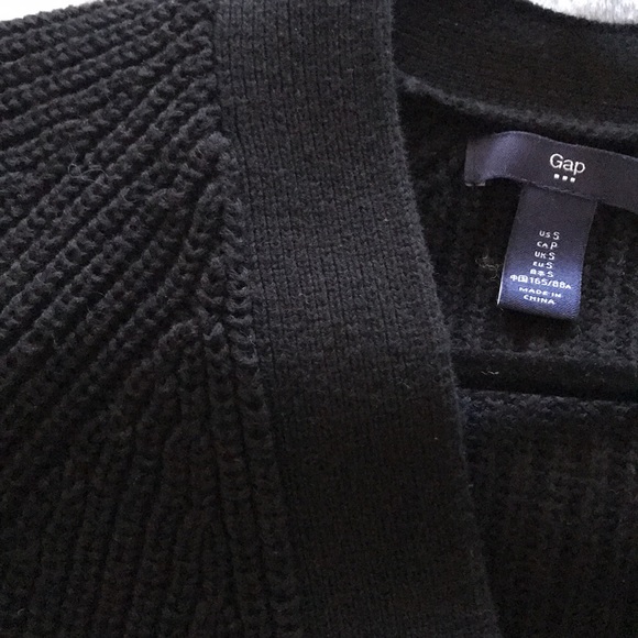 Gap black open front v neck sweater - Picture 3 of 7